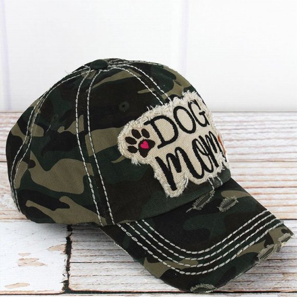 NWT Distressed Camo Dog Mom Cap - Picture 2 of 3